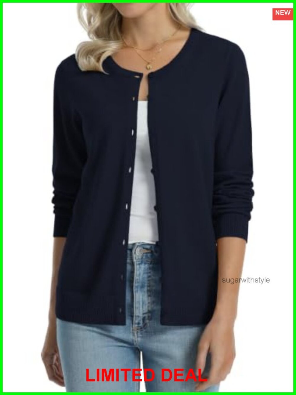 Women's 100% Cotton Lightweight Button Down Cardigan Long Sleeve